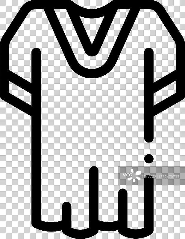 细线风格设计的djellaba图标，独立展示图片素材