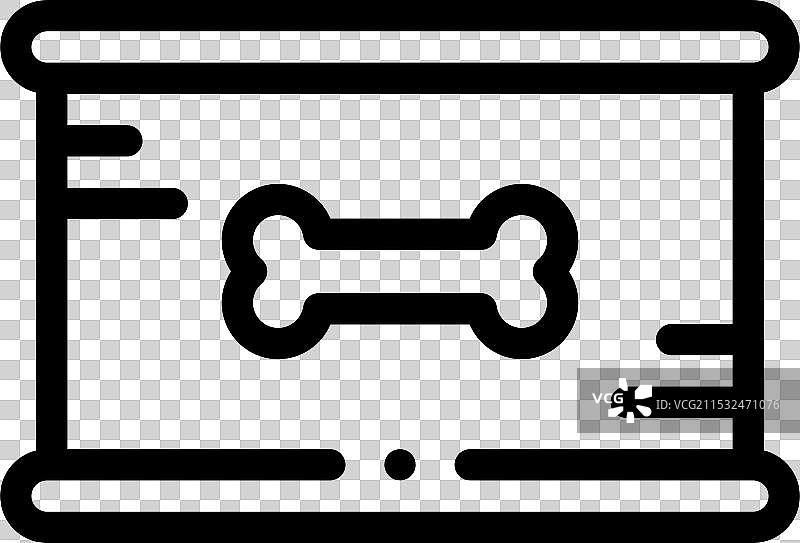 狗粮图标，细线条风格设计，独立展示图片素材