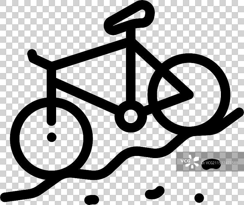 下坡图标，细线风格设计，独立展示图片素材