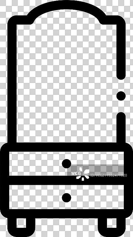 衣柜图标，细线风格设计，独立于背景图片素材