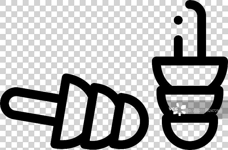 耳塞图标，细线风格设计，独立展示图片素材