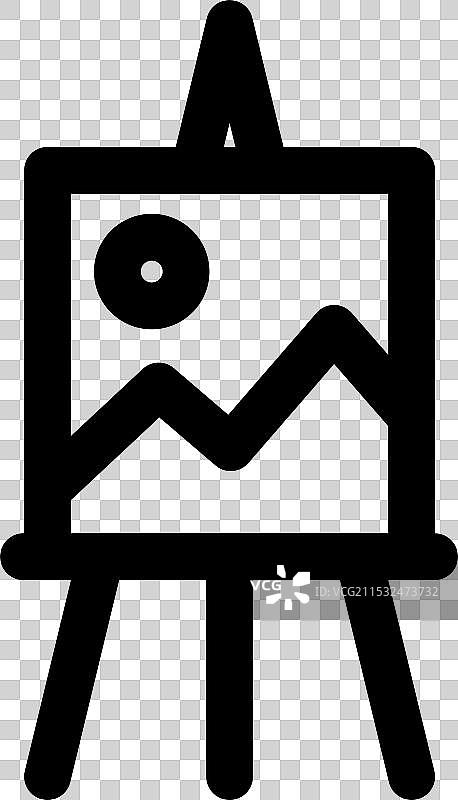 画架图标，细线风格设计，独立于背景图片素材