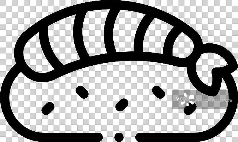 细线风格设计的虾图标，独立于背景图片素材