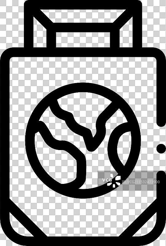 生态袋图标，细线风格设计，独立于背景图片素材