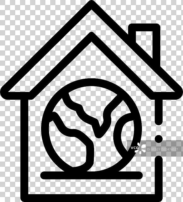 生态家居图标，细线风格设计，独立展示图片素材