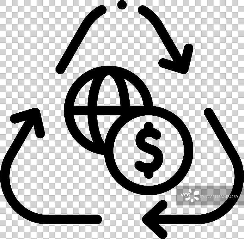 经济图标，细线风格设计，独立于背景图片素材