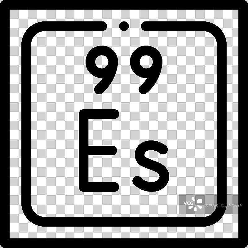 爱因斯坦元素图标，细线条风格设计图片素材