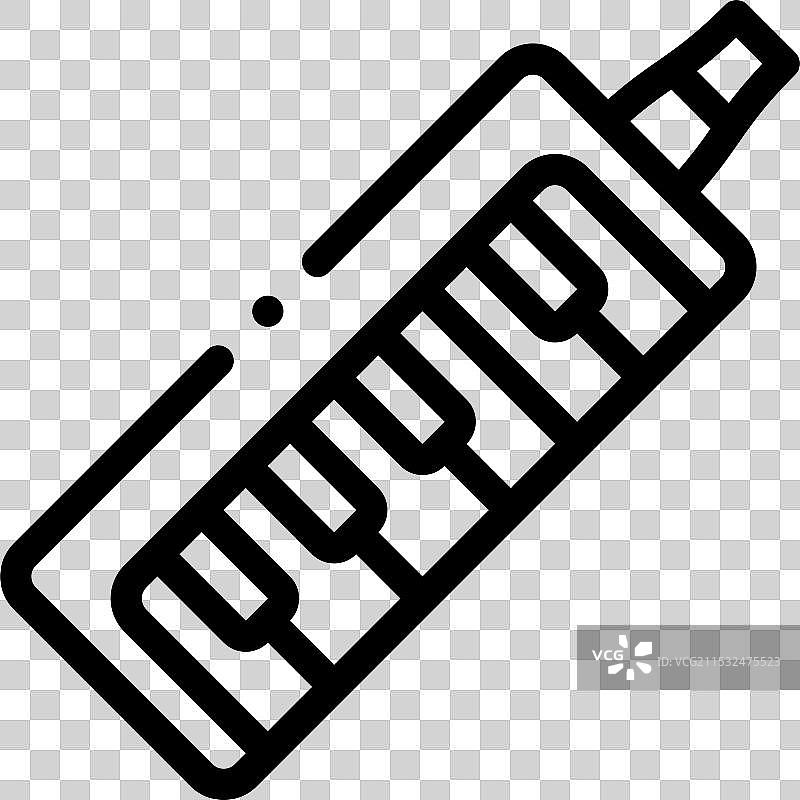 电钢琴图标，细线条风格设计图片素材