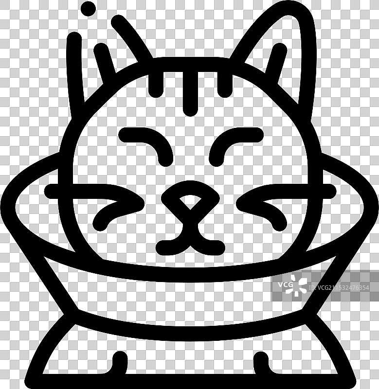 伊丽莎白时代的项圈图标，细线条风格设计图片素材