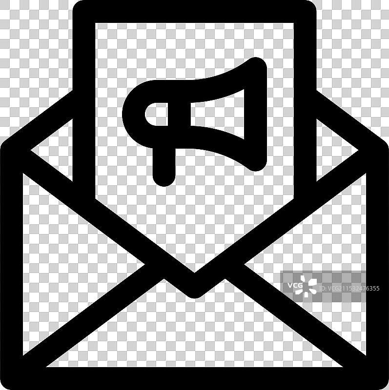 电子邮件营销图标，细线条风格设计图片素材