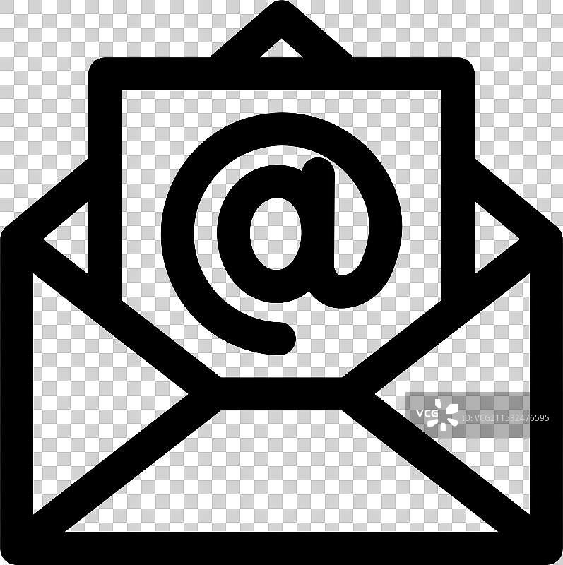 孤立的薄线风格设计的电子邮件图标图片素材