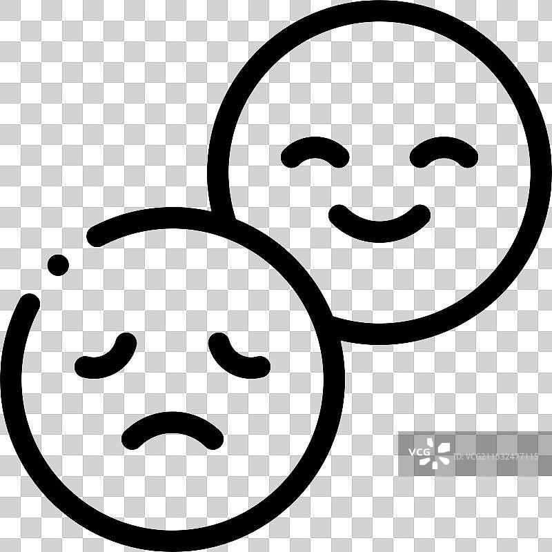 表情符号图标，细线风格设计，独立展示图片素材