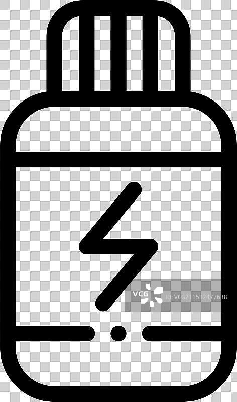 能量饮料图标，细线条风格设计图片素材