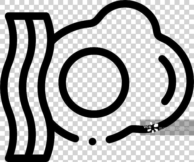 英式早餐图标，细线条风格设计图片素材