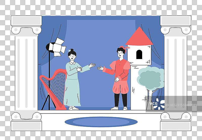 演员在舞台上表演图片素材