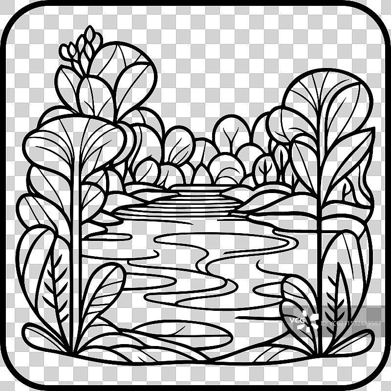 涂鸦素描艺术新风格的公园边框图案图片素材