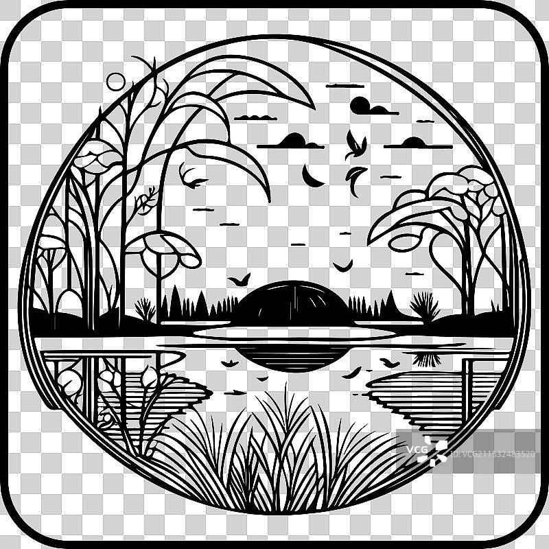 涂鸦素描艺术新风格画作公园边框图片素材