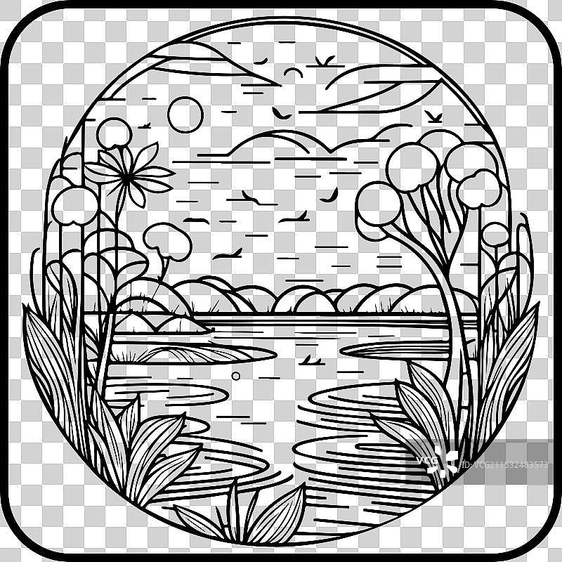 涂鸦素描艺术新风格画作公园边框图片素材