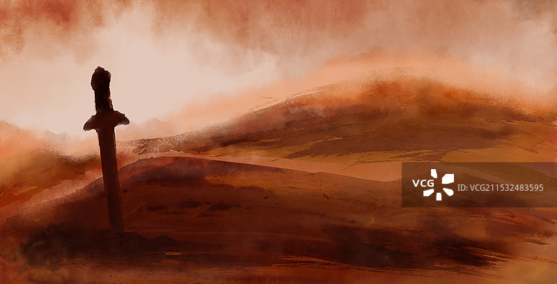 大漠黄沙披锦绣，长河日落起烟波，江湖再会图片素材