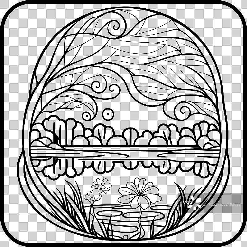 涂鸦素描艺术新风格的公园边框图案图片素材