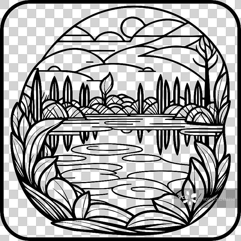 涂鸦素描艺术新风格的公园边框图案图片素材