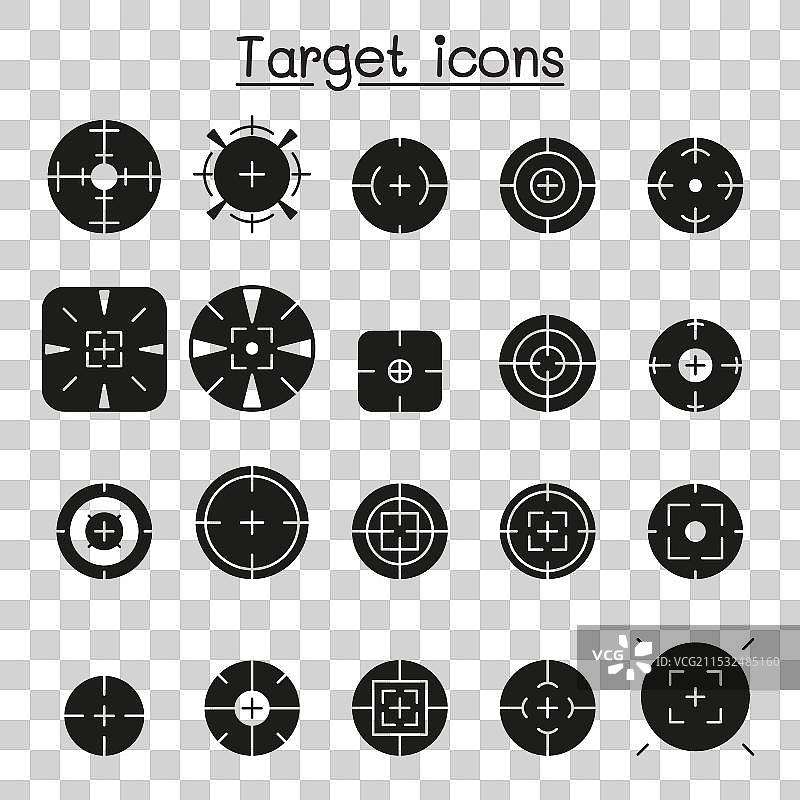 一组与目标相关的线条图标包含图片素材