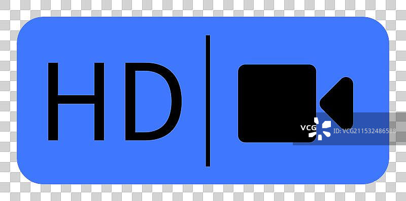 蓝色背景和黑色的高清录像符号图片素材