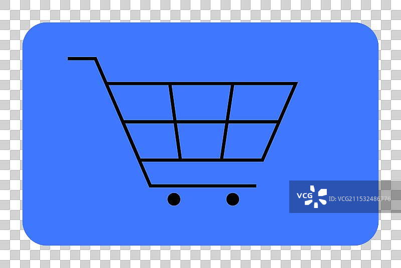 蓝色背景上的极简购物车图片素材