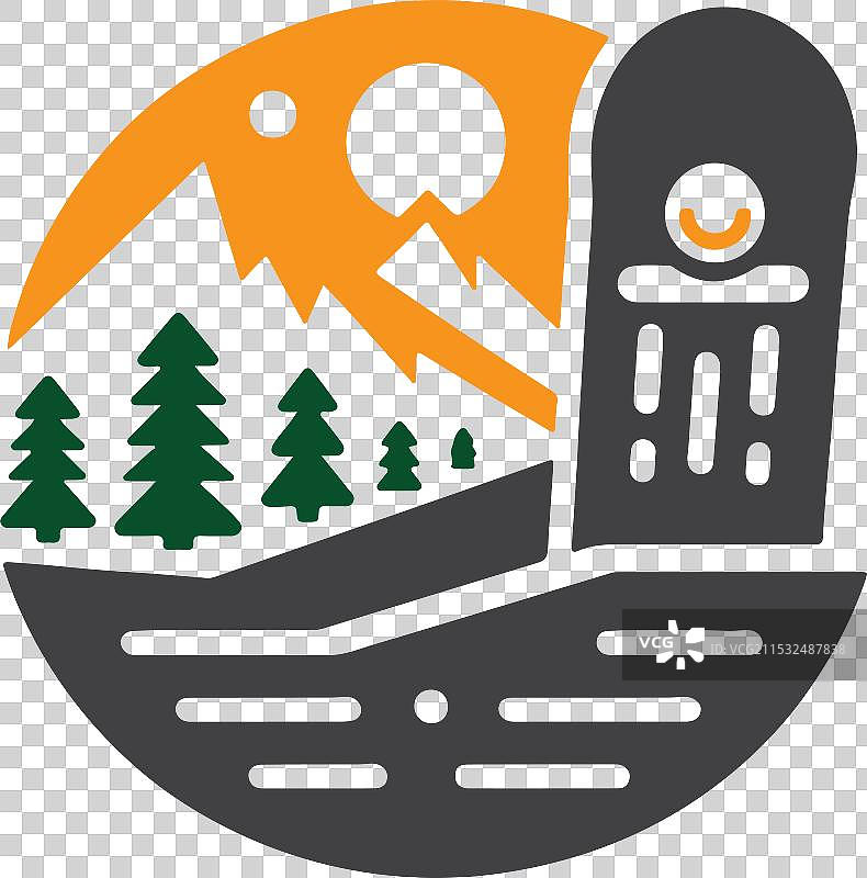 简单的滑雪板设计风格图片素材