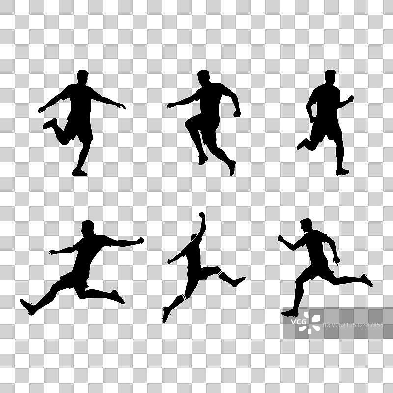 足球运动员剪影艺术图片素材