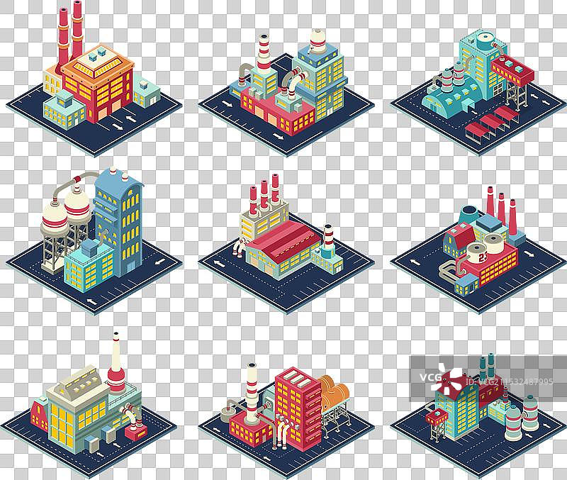 工厂等距构图集图片素材