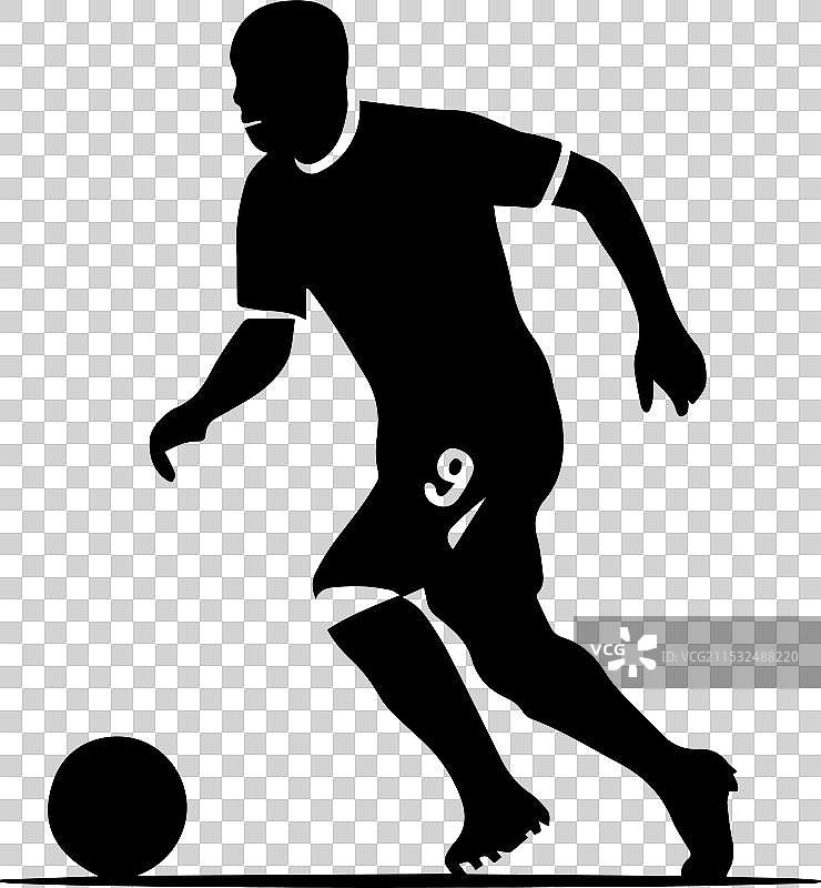 一名足球运动员与足球设计图片素材