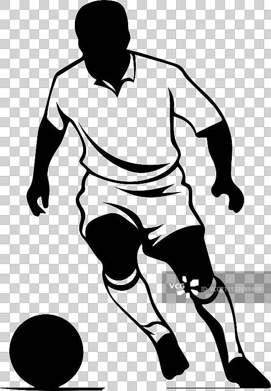 一名足球运动员在比赛中奋力拼搏图片素材