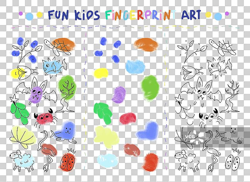 婴儿指纹艺术游戏，儿童指纹游戏图片素材