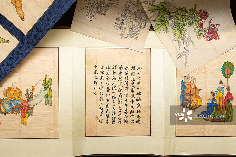 四川宜宾江安县竹书画工艺图片素材