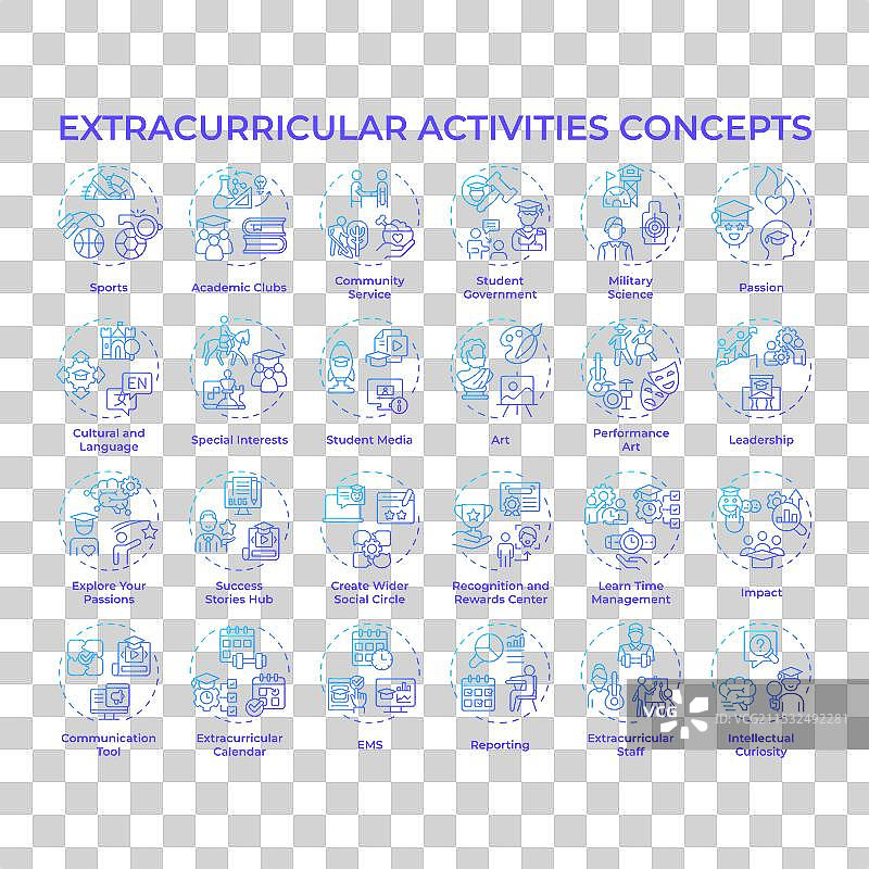 课外活动蓝色渐变概念图片素材
