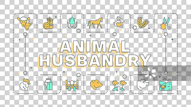 动物饲养浅黄色词汇概念图片素材