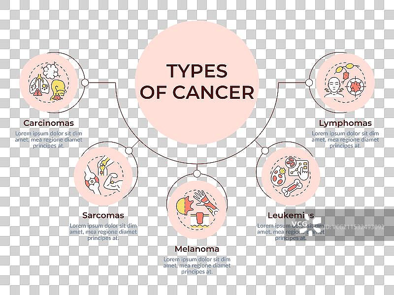 癌症类型圆形图表信息图图片素材