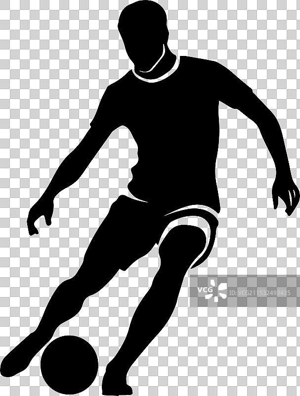 一名足球运动员与足球的照片图片素材