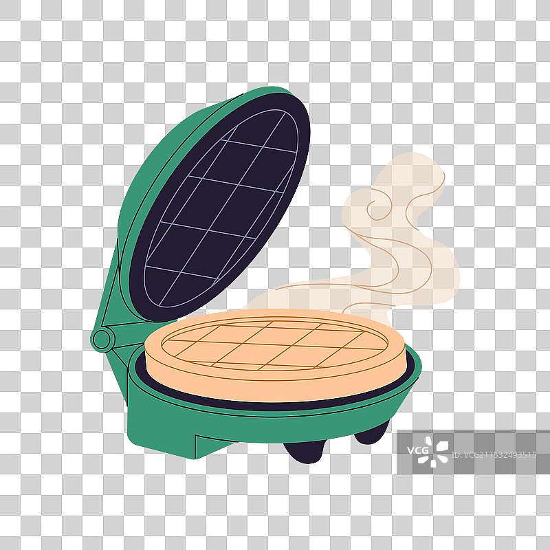 带蒸汽的电动华夫饼机图标图片素材