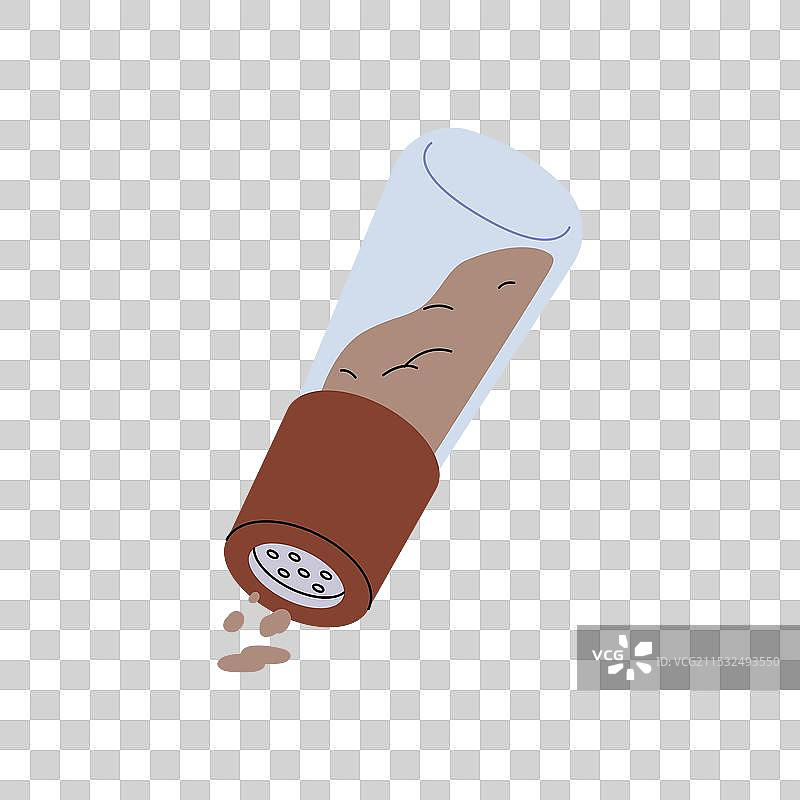 盐瓶图标，黑胡椒粉洒出图片素材