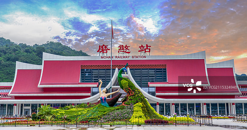 磨憨站——云南勐腊县中老铁路边境站图片素材