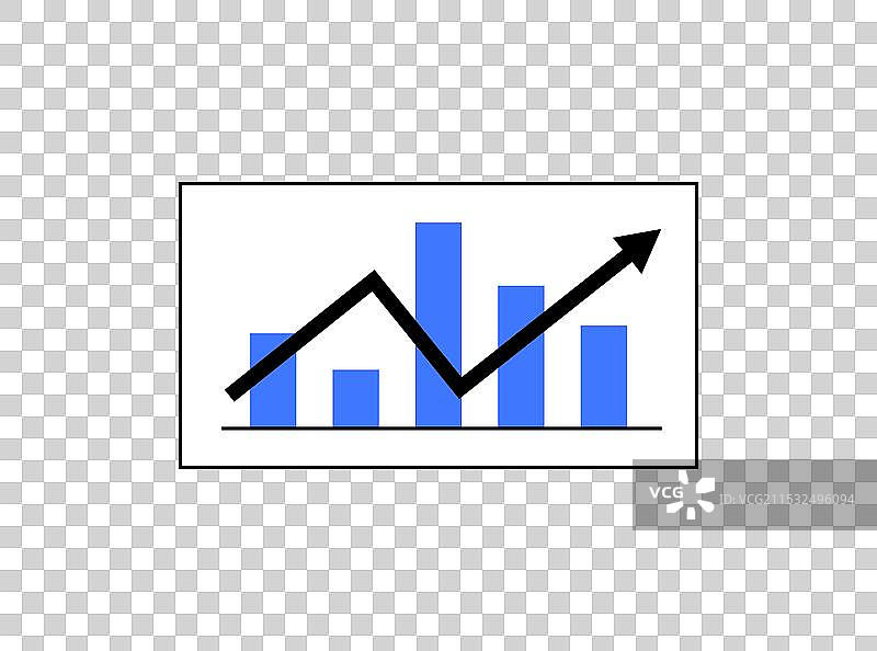 带有条形图和箭头指示数据趋势的图表图片素材