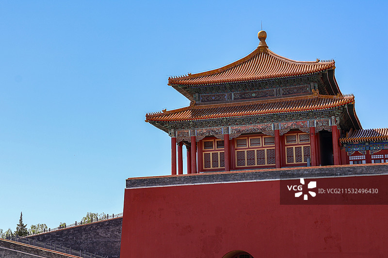 紫禁城角楼的壮丽剪影图片素材