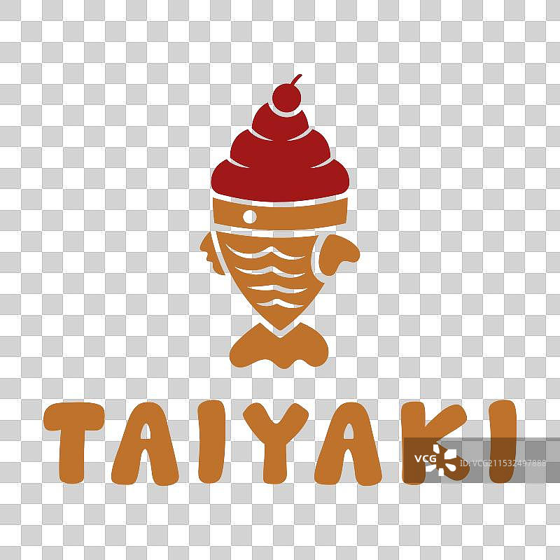 鲷鱼烧日本小吃极简风格标志设计图片素材