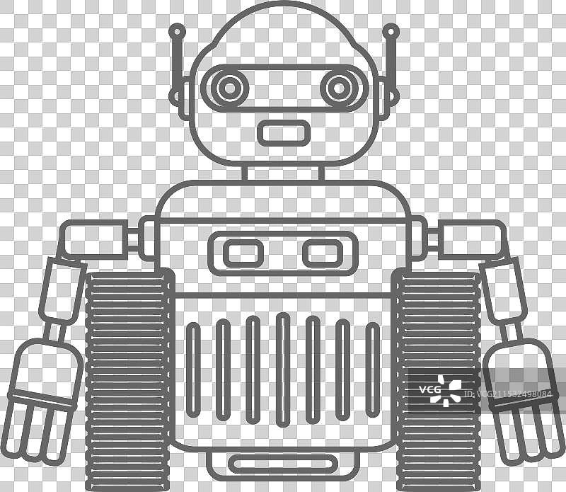 平面风格的机器人图标图片素材