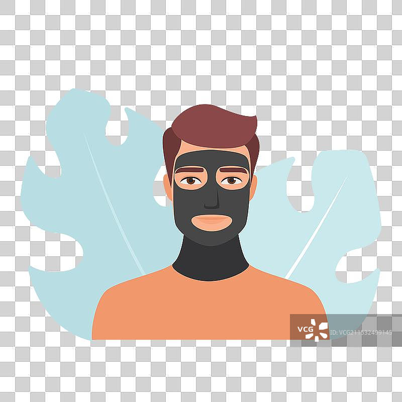 涂着黑色炭面膜的男人图片素材