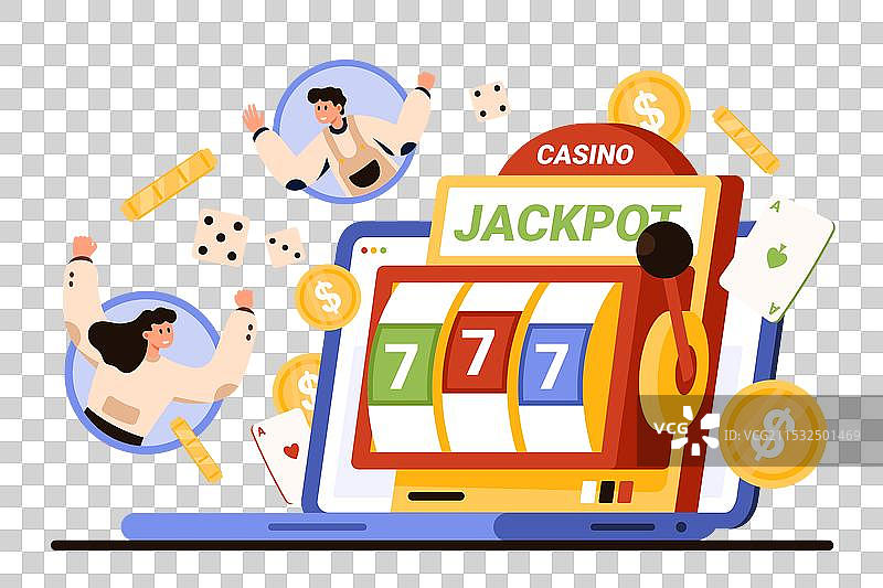 在线赌场游戏老虎机中的777彩金图片素材