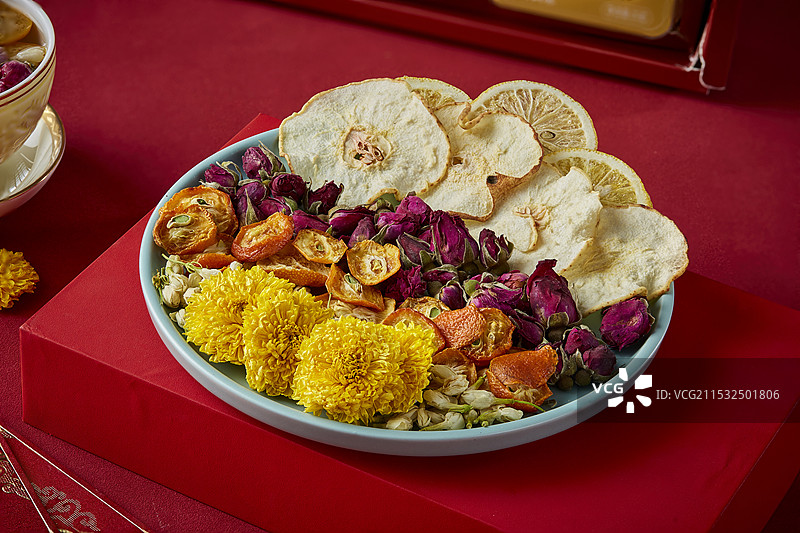 花茶配料成分 养生茶 果干图片素材