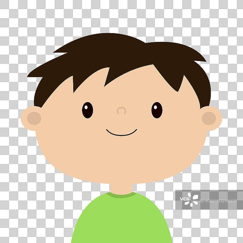 可爱的卡通男孩头像，搞笑的儿童形象，萌萌哒风格图片素材